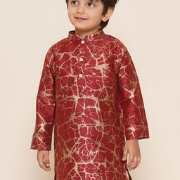 Sethukrishna Boys Mandarin Collar Abstract Printed Kurta-picture-39