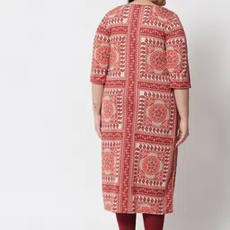 Amydus Plus Size Ethnic Motifs Printed Cotton Kurta image 5