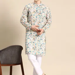 Anouk Abstract Embroidered Straight Pure Cotton Kurta image 5