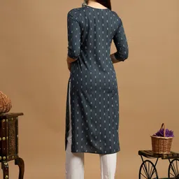 GLOWWORLD Ethnic Motifs Printed Straight Kurta image 5