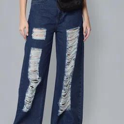 Flying Machine Women Highly Distressed Light Fade Cotton Jeans-image-45
