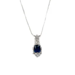 StileAdda Rhodium Plated CZ Studded Square Pendant Set image 3