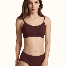 AROUSY Pack Of 3 Non Padded Cotton Bra With Brief image 3