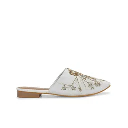 House of Pataudi Embellished Pointed Toe Mules image 4