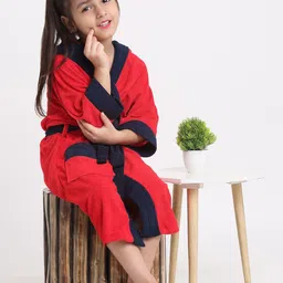 Creeva Solid Hooded Bath Robe image 3