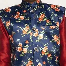 KRAFT INDIA Boys Maroon Dupion Silk Kurta with Pyjamas image 2