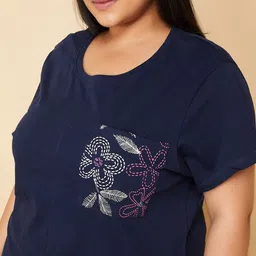 max Plus Size Floral Printed Pure Cotton Night suit image 2