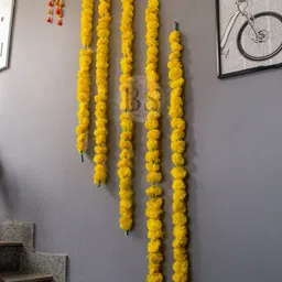 BS AMOR Set Of 5 Yellow Artificial Marigold Garland image 5