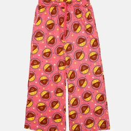 KiddoPanti Girls Printed Pure Cotton Lounge Pant-image-87
