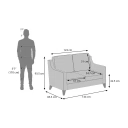 urban ladder create Abbey 2 Seater Fabric Sofa in Steel Colour image 4