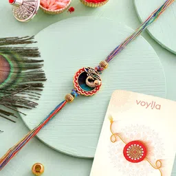 Voylla Peacock Motif Embellished Thread Rakhi-picture-25