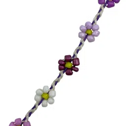 Digital Dress Room Ghungroo & Beaded Flower Thread Rakhi image 2