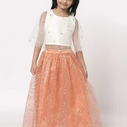 studio rasa Girls Embellished Sequinned Ready to Wear Lehenga & Blouse-picture-36
