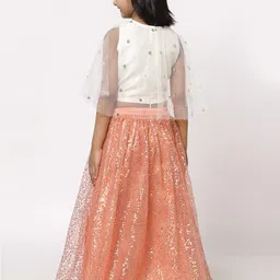 studio rasa Girls Embellished Sequinned Ready to Wear Lehenga & Blouse image 4