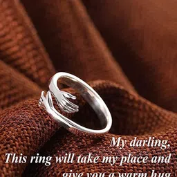 VIEN Set Of 2 Hugging Hands Open Finger Ring image 5