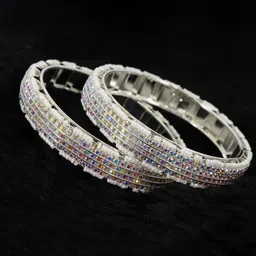 NMII Set Of 2 American Diamond Studded & Beaded Bangles image 1
