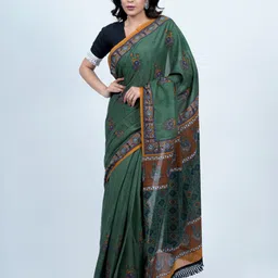BUTA BUTI Ethnic Motifs Printed Pure Cotton Saree-picture-25