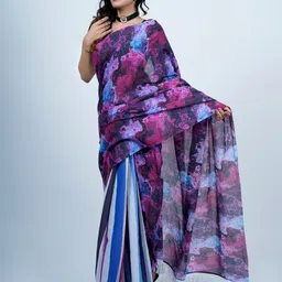 BUTA BUTI Abstract Printed Pure Cotton Saree-picture-22