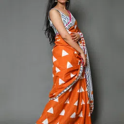 KALINI Printed Pure Cotton Saree image 2