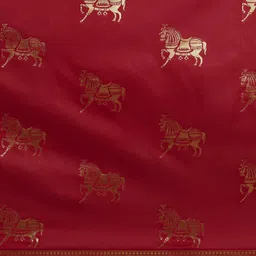 KALINI Red & Gold-Toned Woven Design Zari Silk Blend Banarasi Saree image 4