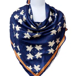 Leeza Store Floral Printed Satin Scarf-picture-42