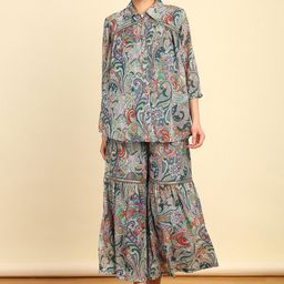 Soch Ethnic Motifs Printed Empire Kurta with Sharara-picture-38