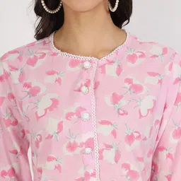 Divena Floral Printed Pure Cotton Kurta With Dhoti Pants image 2