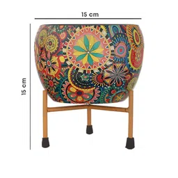 Homspurts Red & Blue 2 Pieces Resilient Metal Planters With Stand image 2