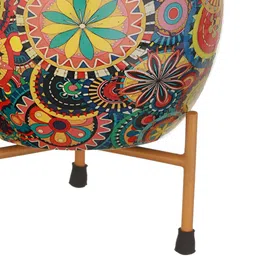 Homspurts Red & Blue 2 Pieces Resilient Metal Planters With Stand image 4