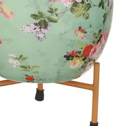 Homspurts Pink & Green 2 Pieces Metal Planters with Stand image 5