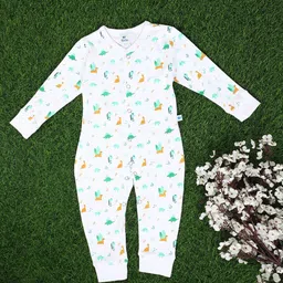 V-Mart Infant Kids Printed Interlock Front Open Cotton Rompers-picture-12