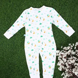 V-Mart Infant Kids Printed Interlock Front Open Cotton Rompers image 3