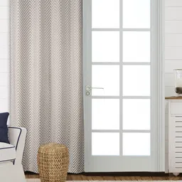 Saral Home Grey & White Black Out Long Door Curtain-picture-25