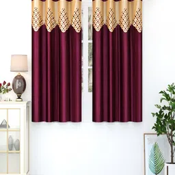 Homefab India Burgundy Set of 2 Window Curtain-picture-16