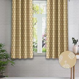 Cortina Beige & White 2 Pieces Ethnic Motifs Printed Window Curtains-picture-48