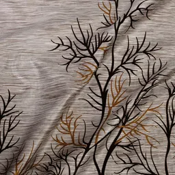 Cortina Brown & Grey Set of 2 Floral Door Curtains image 3