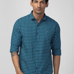 SPYKAR Men Slim Fit Checked Casual Cotton Shirt-picture-48