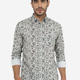 JADE BLUE Floral Printed Cotton Slim Fit Opaque Shirt-picture-32