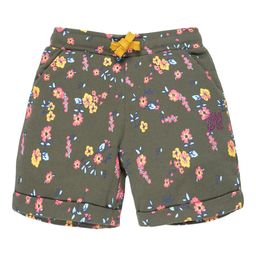 PLUM TREE Girls Olive Green Floral Printed Pure Cotton Shorts-picture-7