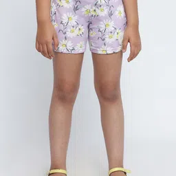 METTLE Girls Floral Printed Cotton Shorts-image-4