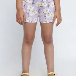 METTLE Girls Floral Printed Cotton Shorts-image-6