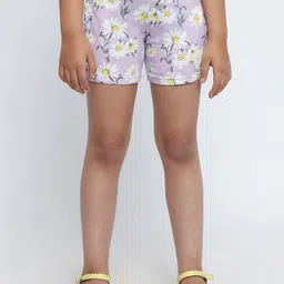 METTLE Girls Floral Printed Cotton Shorts-image-2