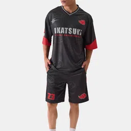 The Souled Store Men Black Regular Fit Naruto Printed Shorts image 4