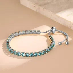 Designs & You Silver-Plated Cubic Zirconia-Studded Wraparound Bracelet image 2