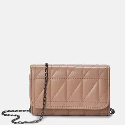 HAUTE SAUCE byCampus Sutra Brown Textured PU Structured Sling Bag image 3