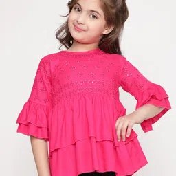 BAESD Sequin Embroidered Bell Sleeves Peplum Top-picture-43