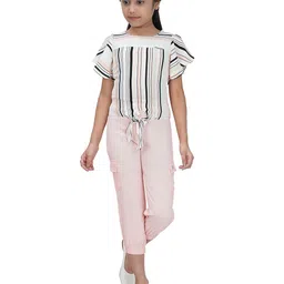 Tiny Girl Striped Flutter Sleeves Top-picture-41