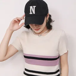 StyleCast Girls White & Black Striped Pullover Sweater-picture-27