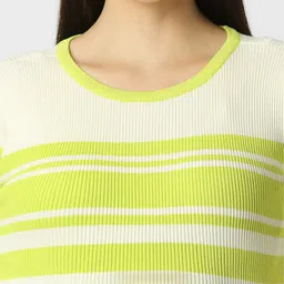 Van Heusen Woman Solid Striped Round Neck Top image 4