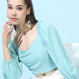 Tokyo Talkies Teal Solid Top image 4